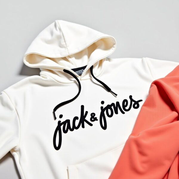 White Custom Hoodie with Jack & Jones Print – Yarn Enterprises - Image 5