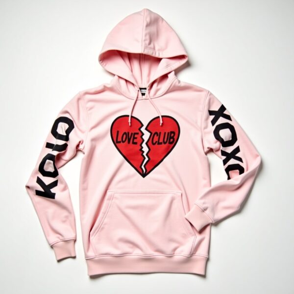 Pink “Love Club” Hoodie with XOXO Print – Yarn Enterprises - Image 4