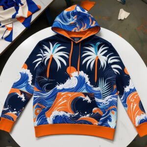 Tropical Surf Wave Hoodie – Bold Ocean Print Streetwear for Men
