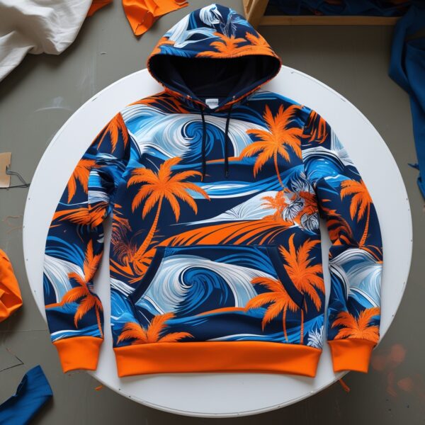 Tropical Surf Wave Hoodie – Bold Ocean Print Streetwear for Men - Image 5