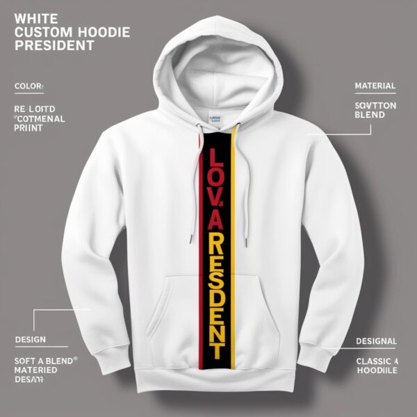 Premium White Pullover Hoodie – Unisex, Soft Cotton, Plain Front - Image 2